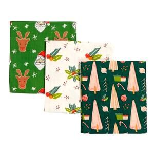 MAHOGANY Set of 3 Christmas Holiday Printed Flour Sack Kitchen Towels New